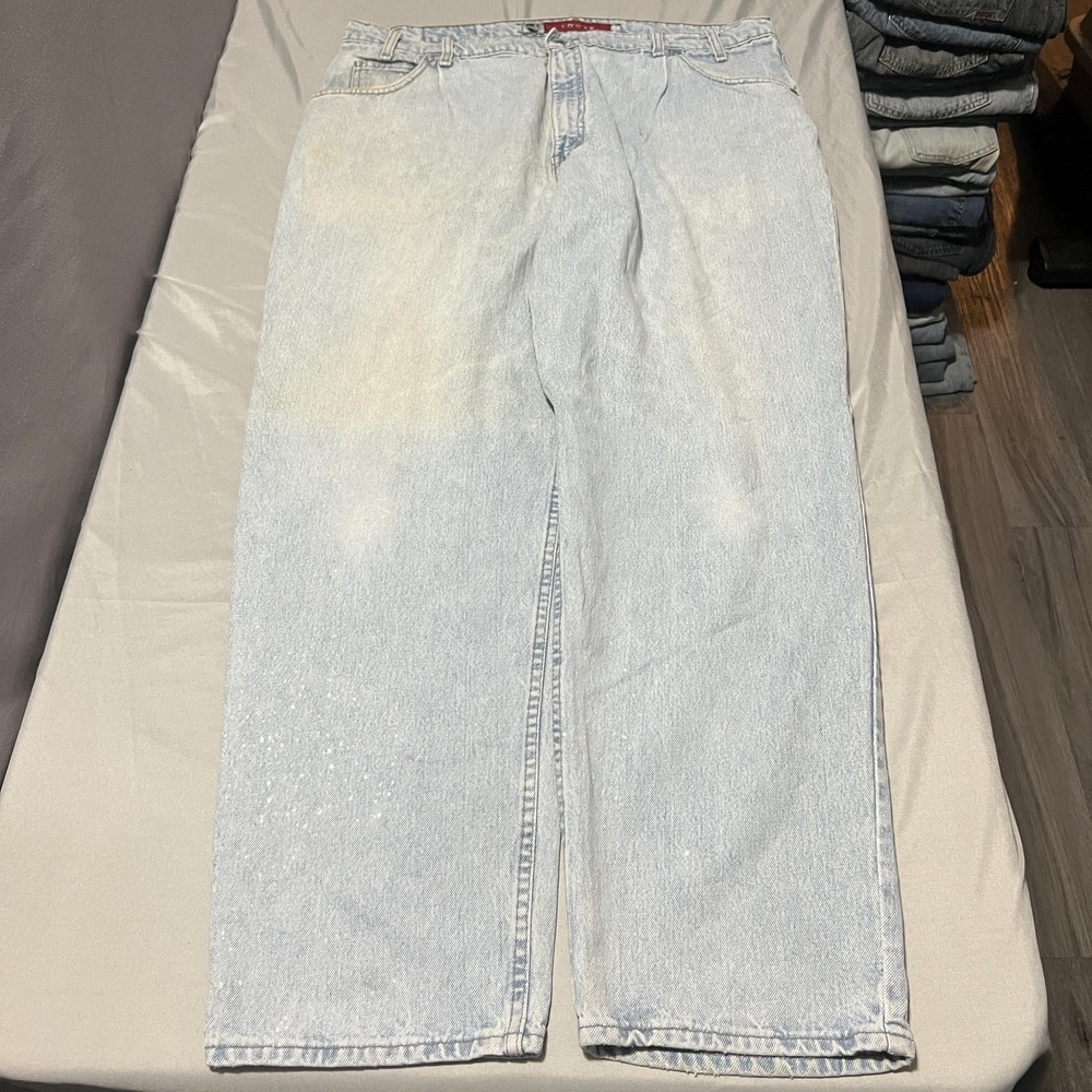 Levis SilverTab Loose Jeans Mens 40x33 Blue Light Wash Relaxed Wide Leg Denim - Picture 4 of 8